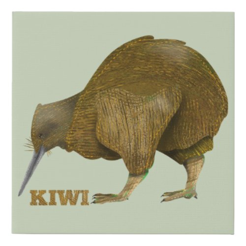 Kiwi bird New Zealand Faux Canvas Print