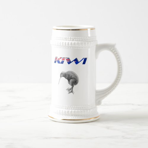 Kiwi Bird New Zealand flag logo gifts Beer Stein