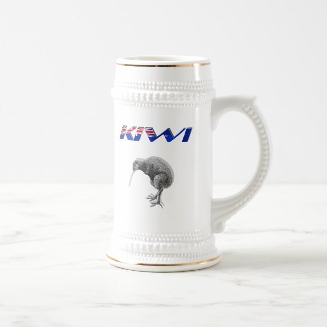 Kiwi Bird New Zealand flag logo gifts Beer Stein (Right)