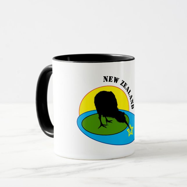 Kiwi Bird & New Zealand Tea / Coffee Mug (Front Left)