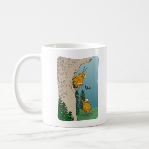 Kiwi Bird rock climbing Coffee Mug