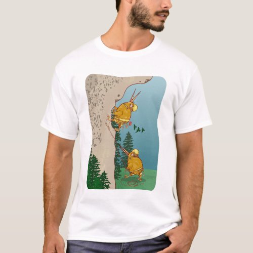 Kiwi Bird rock climbing T_Shirt