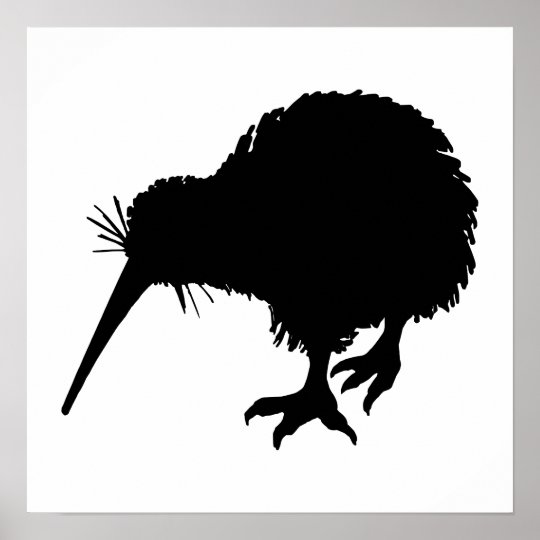 Kiwi Bird Silhouette Poster | Zazzle.com