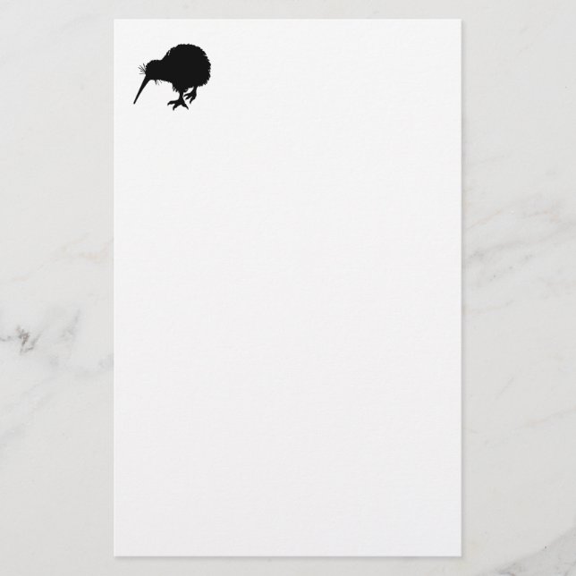Kiwi Bird Silhouette Stationery (Front)