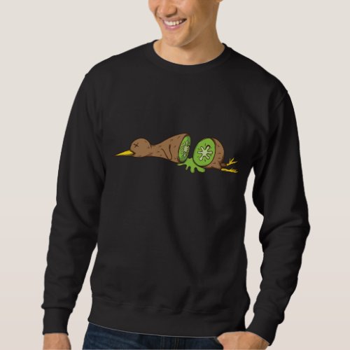 Kiwi Bird sliced like a Kiwi Fruit Sweatshirt