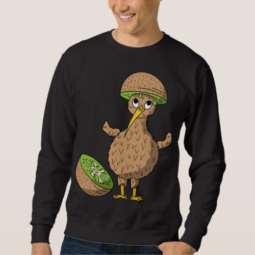 Kiwi Bird with Kiwi Fruit as Hat Sweatshirt