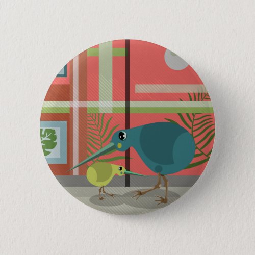 Kiwi Birds inside Button