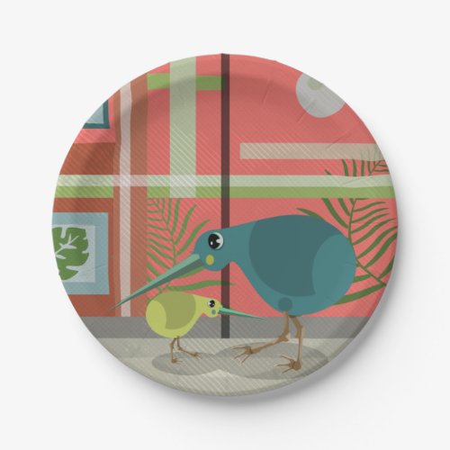 Kiwi Birds inside Paper Plates