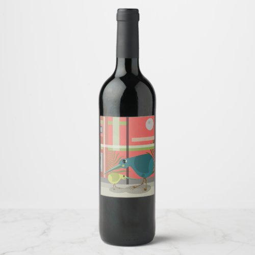 Kiwi Birds inside Wine Label