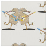 Kiwi birds playing electic guitars fabric