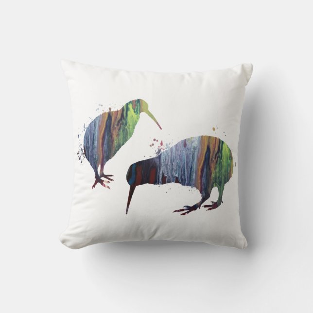 Kiwi birds throw pillow (Front)