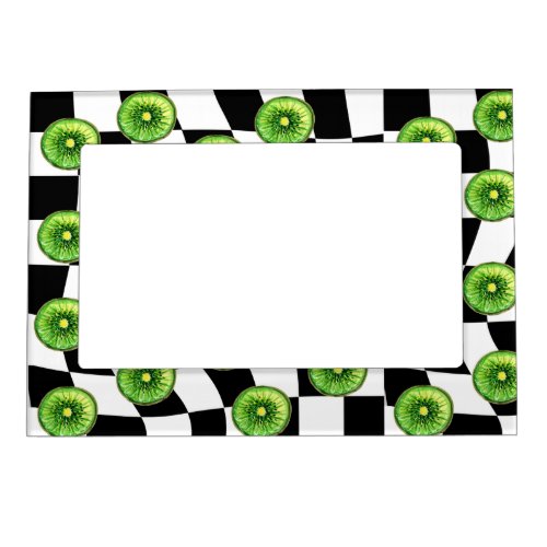 Kiwi Checkered board pattern License Plate Frame