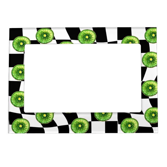 Kiwi Checkered board pattern License Plate Frame (Front)
