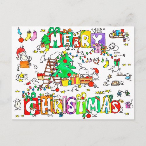 Kiwi Christmas postcard by Nicole Janes