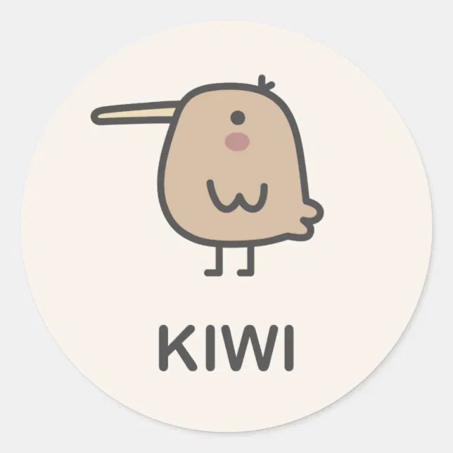 Kiwi Classic Round Sticker | Zazzle