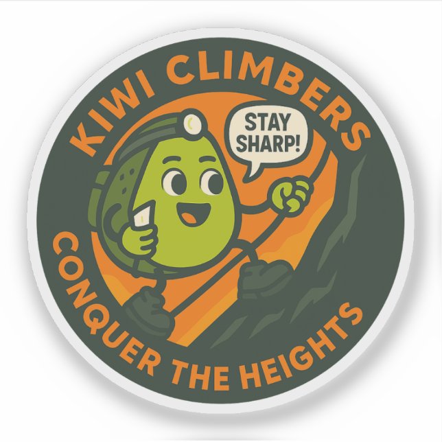 Kiwi Climbers Conquer The Heights Sticker (Front)