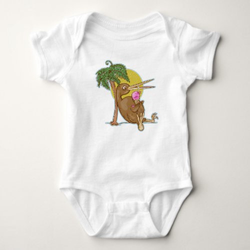 Kiwi eating an icecream baby bodysuit