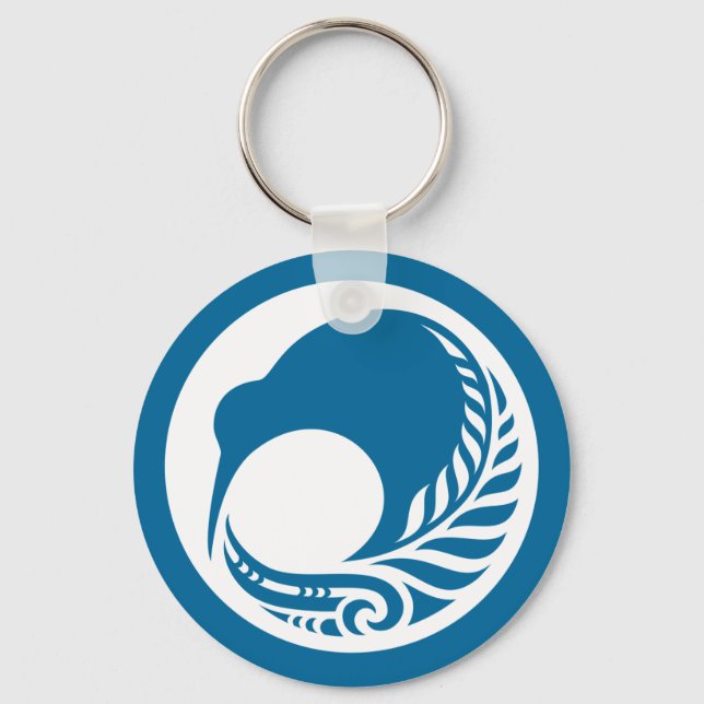 Kiwi Fern Disc Keychain (Front)