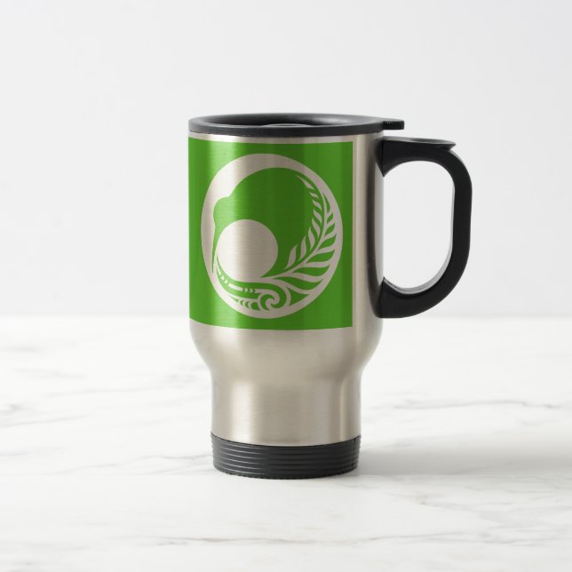 Kiwi Fern Disc Travel Mug (Right)