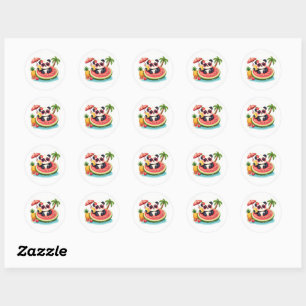 Kiwi Float Panda 🐼 Cute Tropical Beach Sticker