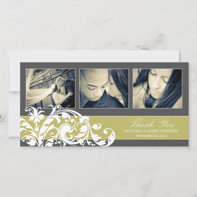 KIWI FLOURISH | WEDDING THANK YOU CARD (Front)