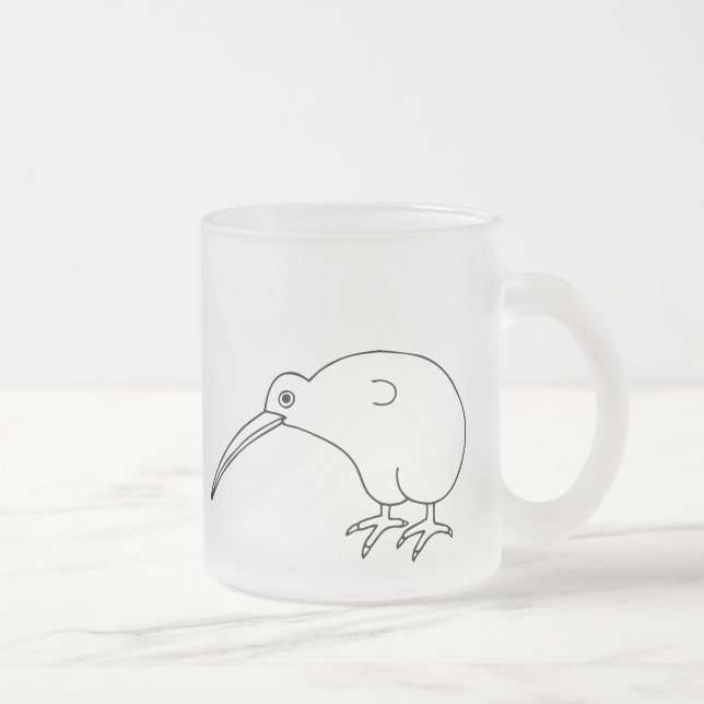 Kiwi Frosted Glass Coffee Mug (Right)