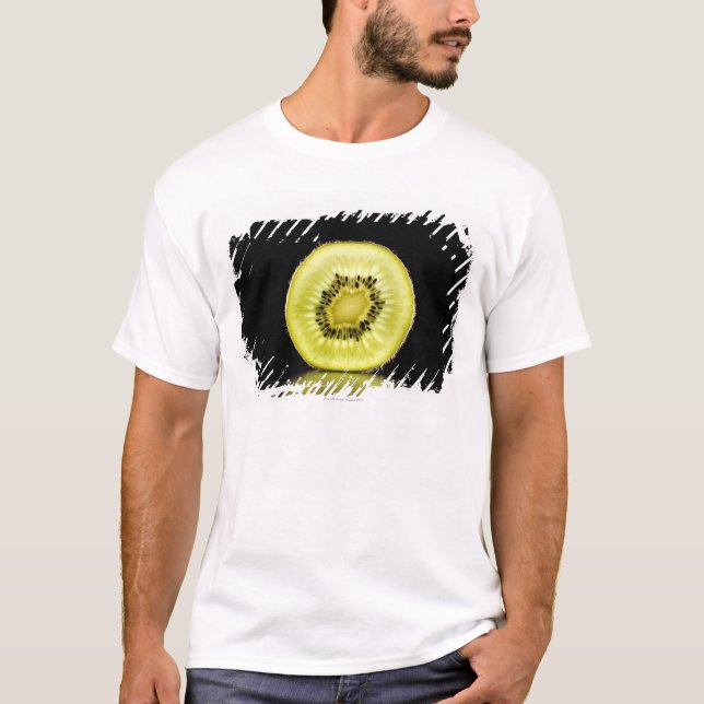 Kiwi,Fruit,Black background T-Shirt (Front)