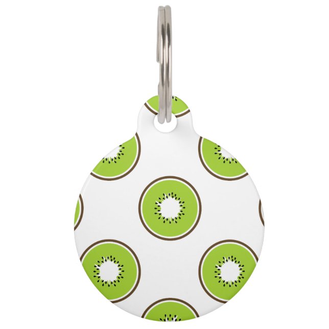 Kiwi fruit cross section slices pet ID tag (Front)