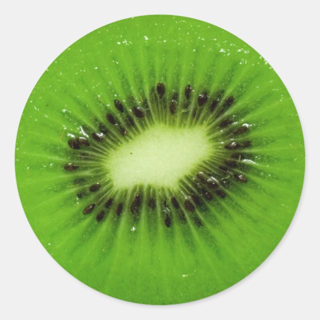 Kiwi Fruit Fresh Slice Classic Round Sticker (Front)