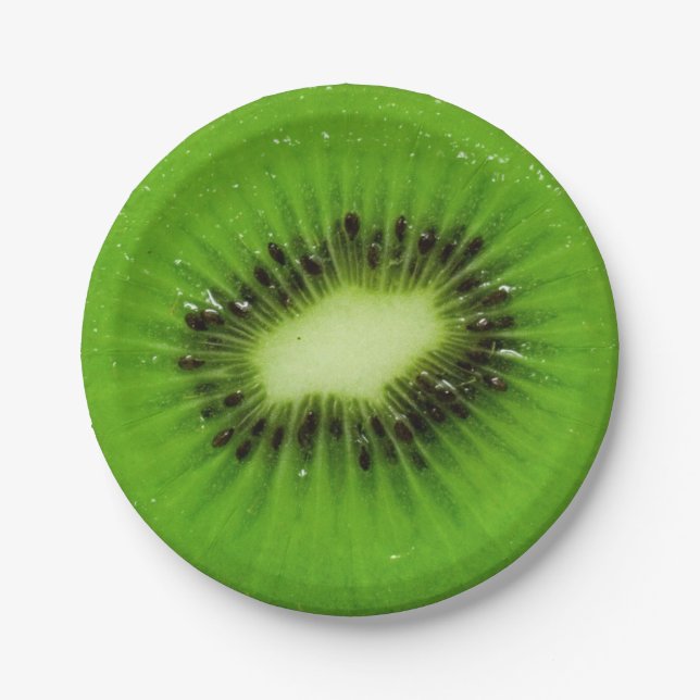 Kiwi Fruit Fresh Slice Paper Plates (Front)