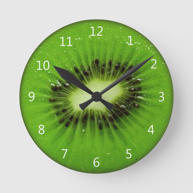 Kiwi Fruit Fresh Slice Round Clock (Front)