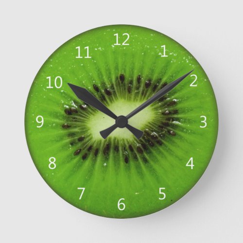 Kiwi Fruit Fresh Slice Round Clock