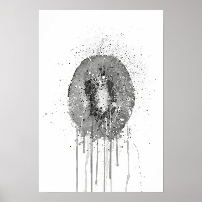 Kiwi Fruit Grey Poster (Front)