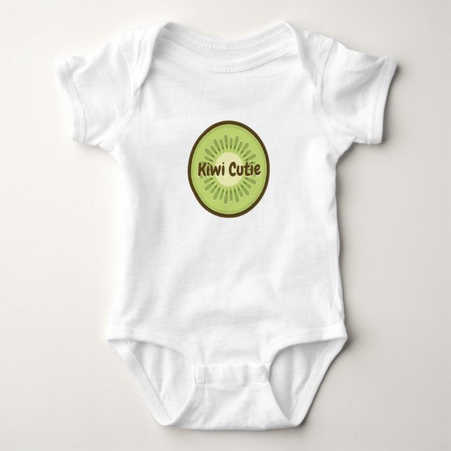 Kiwi Fruit Slice - "Kiwi Cutie" Baby Bodysuit (Front)