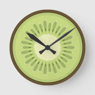 Kiwi Fruit Slice Round Clock