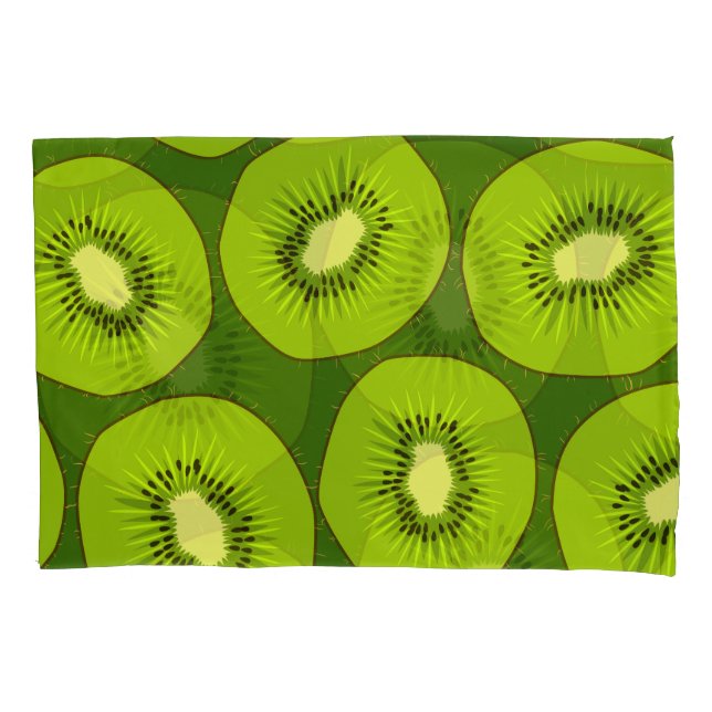 Kiwi fruit slices: dark green. pillow case (Front)