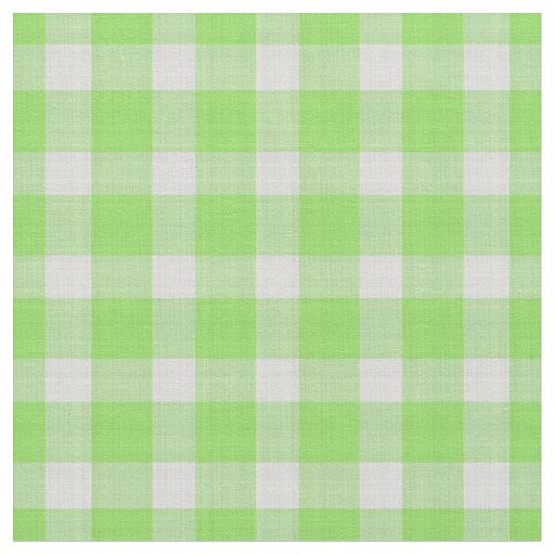 Kiwi Green and white checkered plaid gingham Fabric