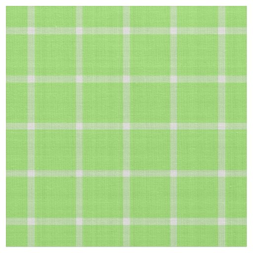 Kiwi Green and white windowpane plaid gingham Fabric