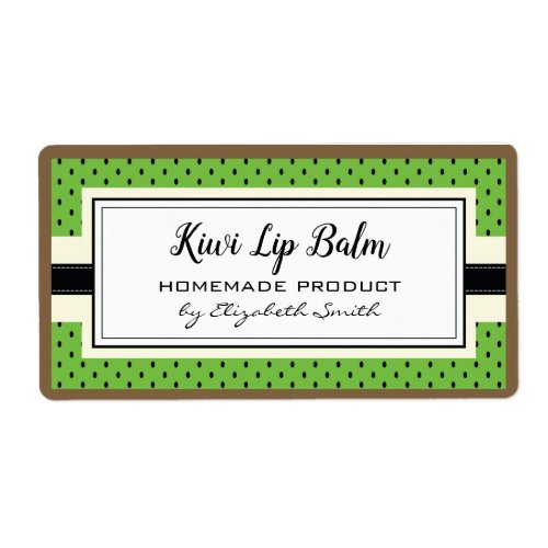 Kiwi green fruit flavor lip balm packaging label