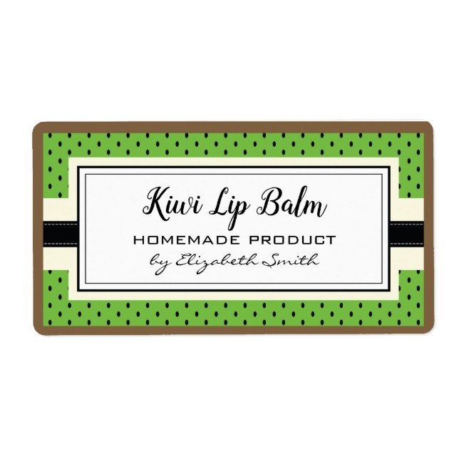 Kiwi green fruit flavor lip balm packaging label (Front)