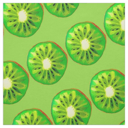 Kiwi green fruit pop art kitsch fabric