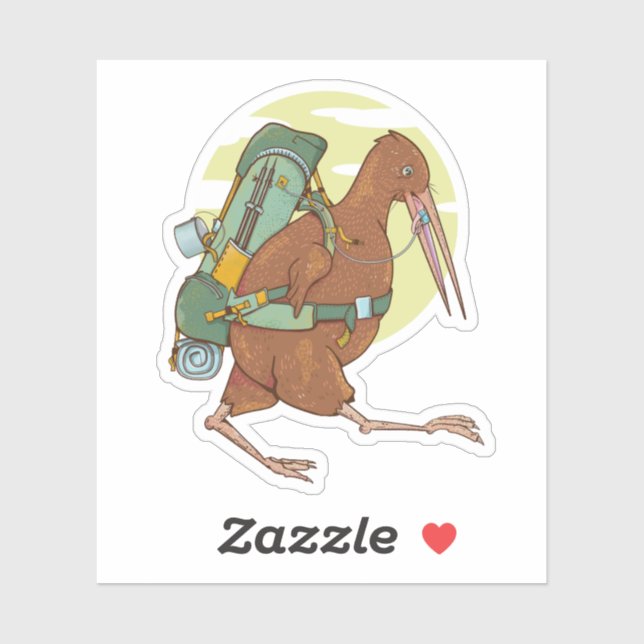 Kiwi hiking tramping sticker (Sheet)