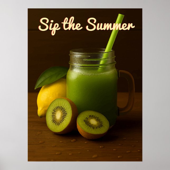 Kiwi & Lemon Juice – Summer Fresh Fruit Poster (Front)