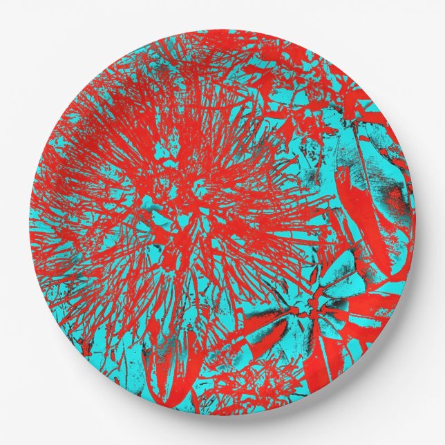 Kiwi Lifestyle - Pohutukawa NZ Bloom Huee Paper Plates (Front)