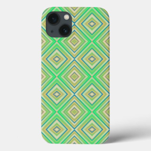 Kiwi Lime Green Alternative Diamond Pattern iPhone 13 Case