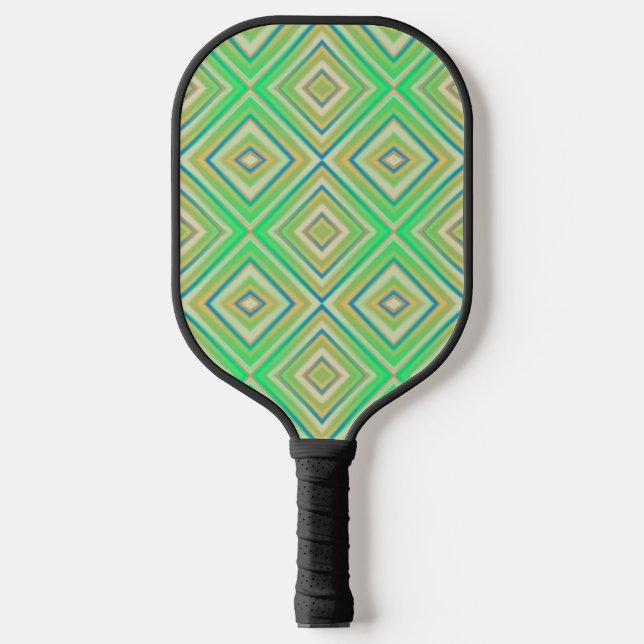 Kiwi Lime Green Alternative Diamond Pattern Pickleball Paddle (Front)