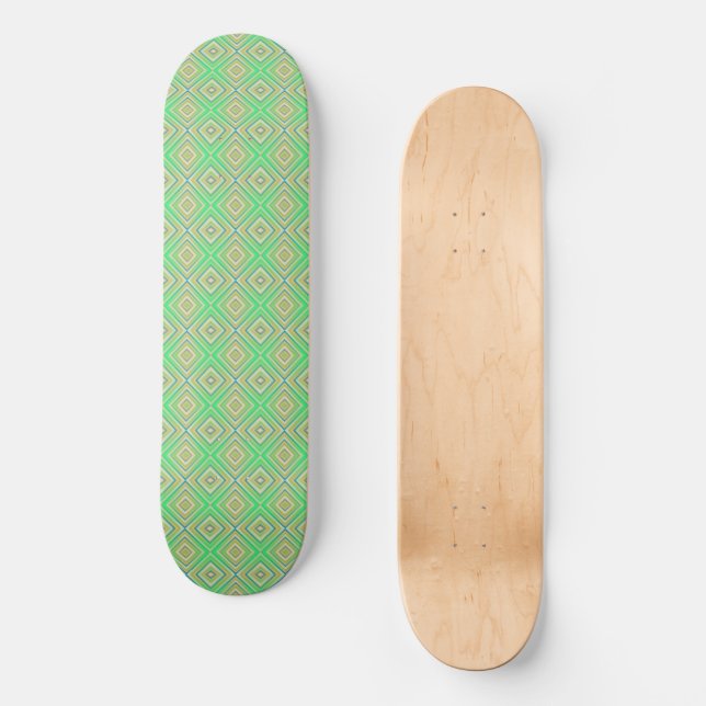 Kiwi Lime Green Alternative Diamond Pattern Skateboard (Front)
