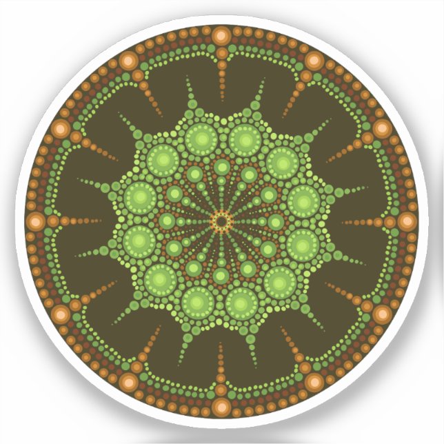 Kiwi Mandala Sticker (Front)