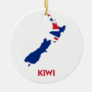 KIWI MAP CERAMIC ORNAMENT
