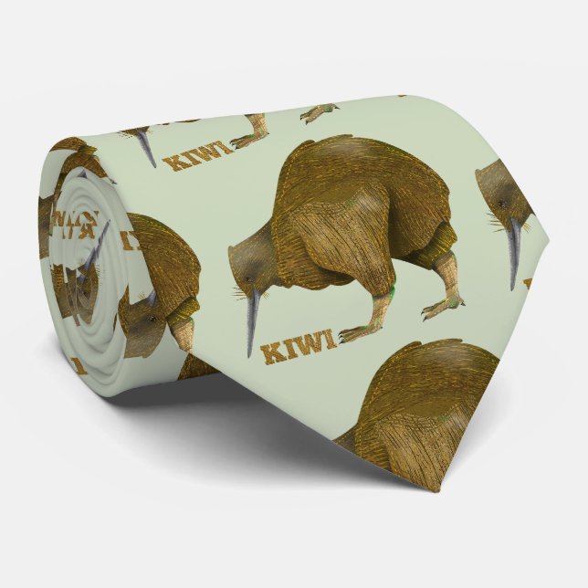 Kiwi N.Z. Bird Neck Tie (Rolled)